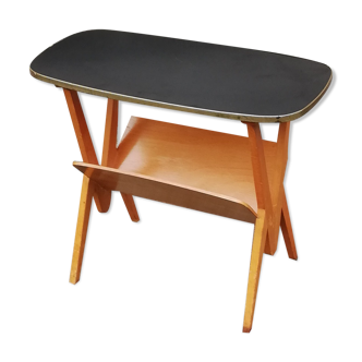 Vintage wood coffee table and black top
