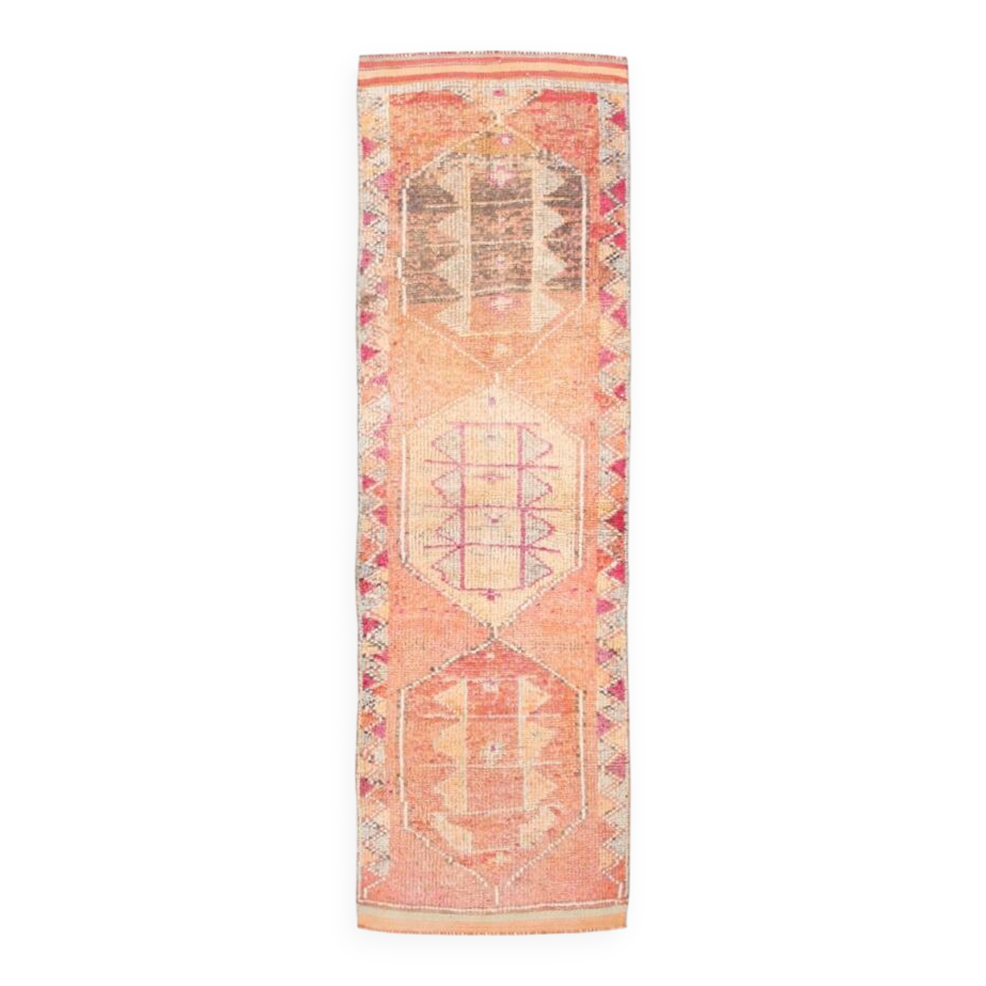 Tapis de couloir vintage aux couleurs douces, 91 x 295 cm