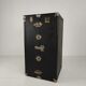 Antique 1924 Belber black leather steamer trunk - large travel wardrobe