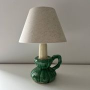 Lampe bougeoir en céramique verte 