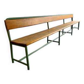 Vintage xxl industrial sofa/bench with wood