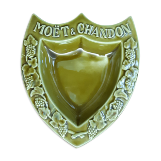 Ashtray coat of arms moet and chandon in ceramic, proceram aubagne france, signed