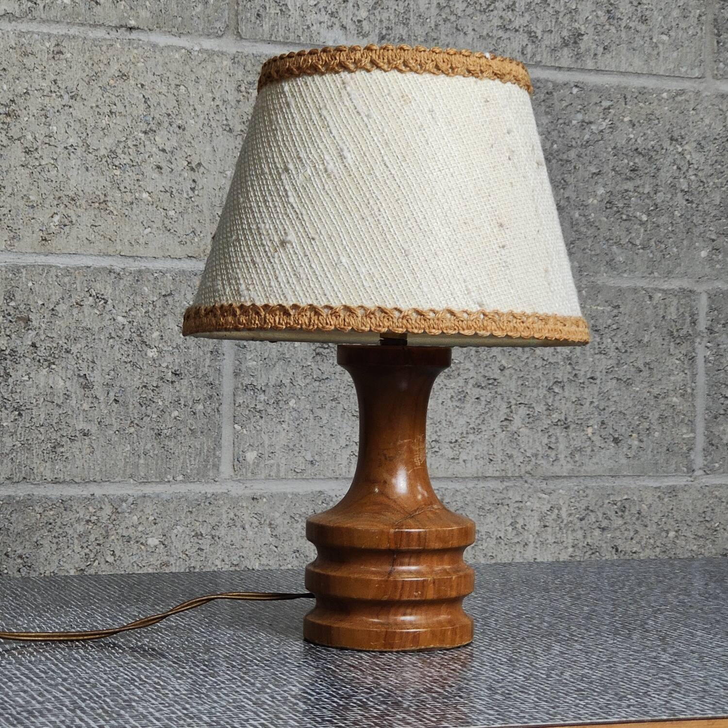 Small turned wooden lamp 1970