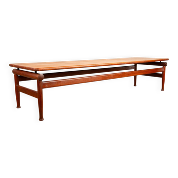 Grande Table basse ou Banc Danois en Teck, Kai Lyngfeld-Larsen pour Søborg.