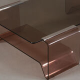 Vintage Michel Dumas plexiglass and glass coffee table for Roche Bobois, 1970s