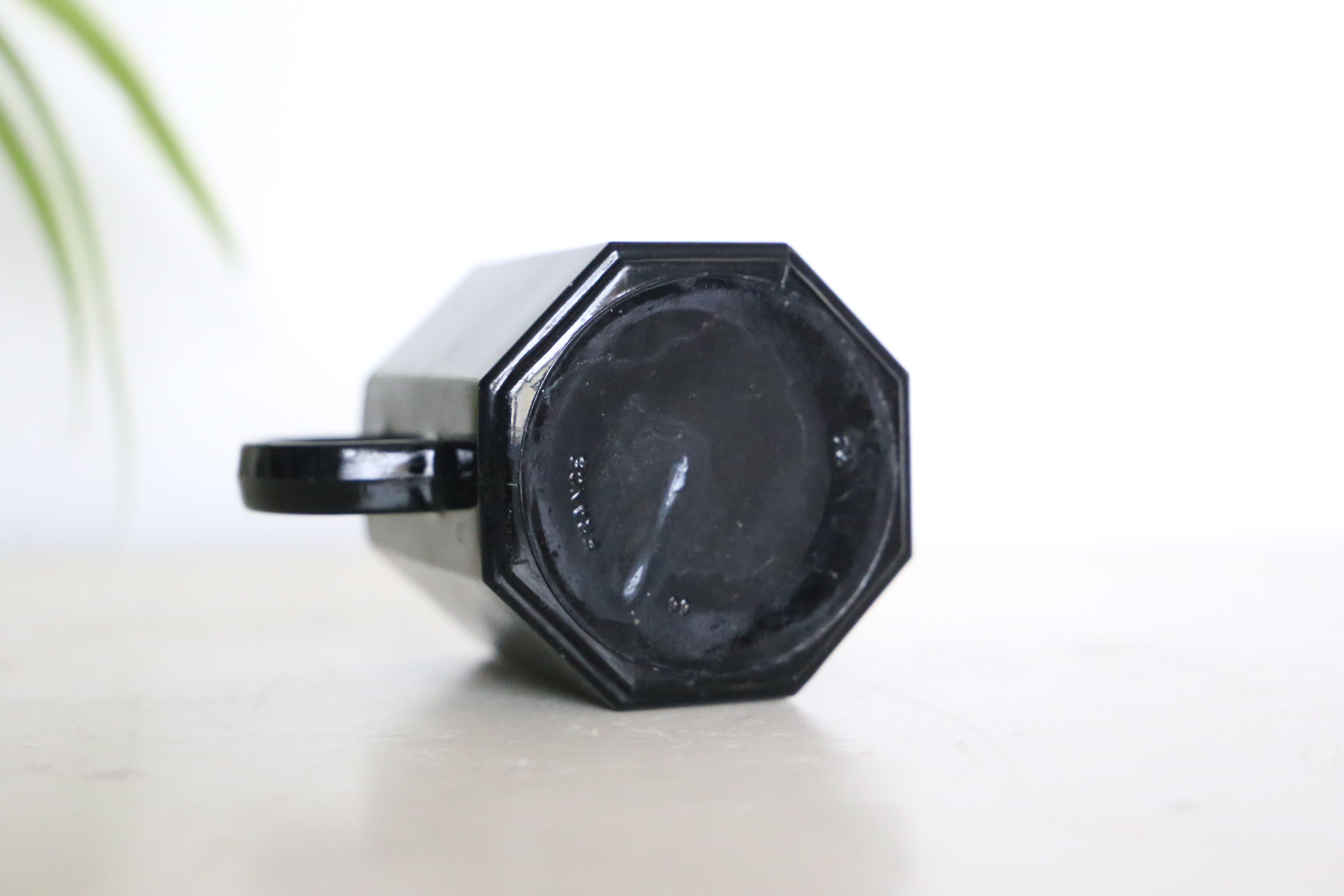 Nice black milk pot, Arcoroc, OCTIME series, 1980, vintage French