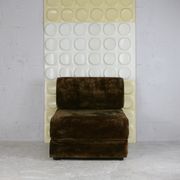 Foam and velvet heater "amber", convertible, France, circa 1970.