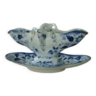 Gravy boat Creil Montereau Flora model