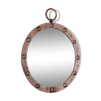 Miroir circulaire en métal de type hublot, Années 50/60
