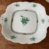 Gorgeous Herend Hungary Apponyi Chinese Bouquet Green Complete Dinner, Brea