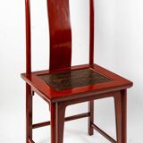 Set of 1 table + 6 antique Chinese chairs.