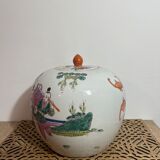Pot à gingembre jar potiche chinois famille rose 19 ème Qing dynastie