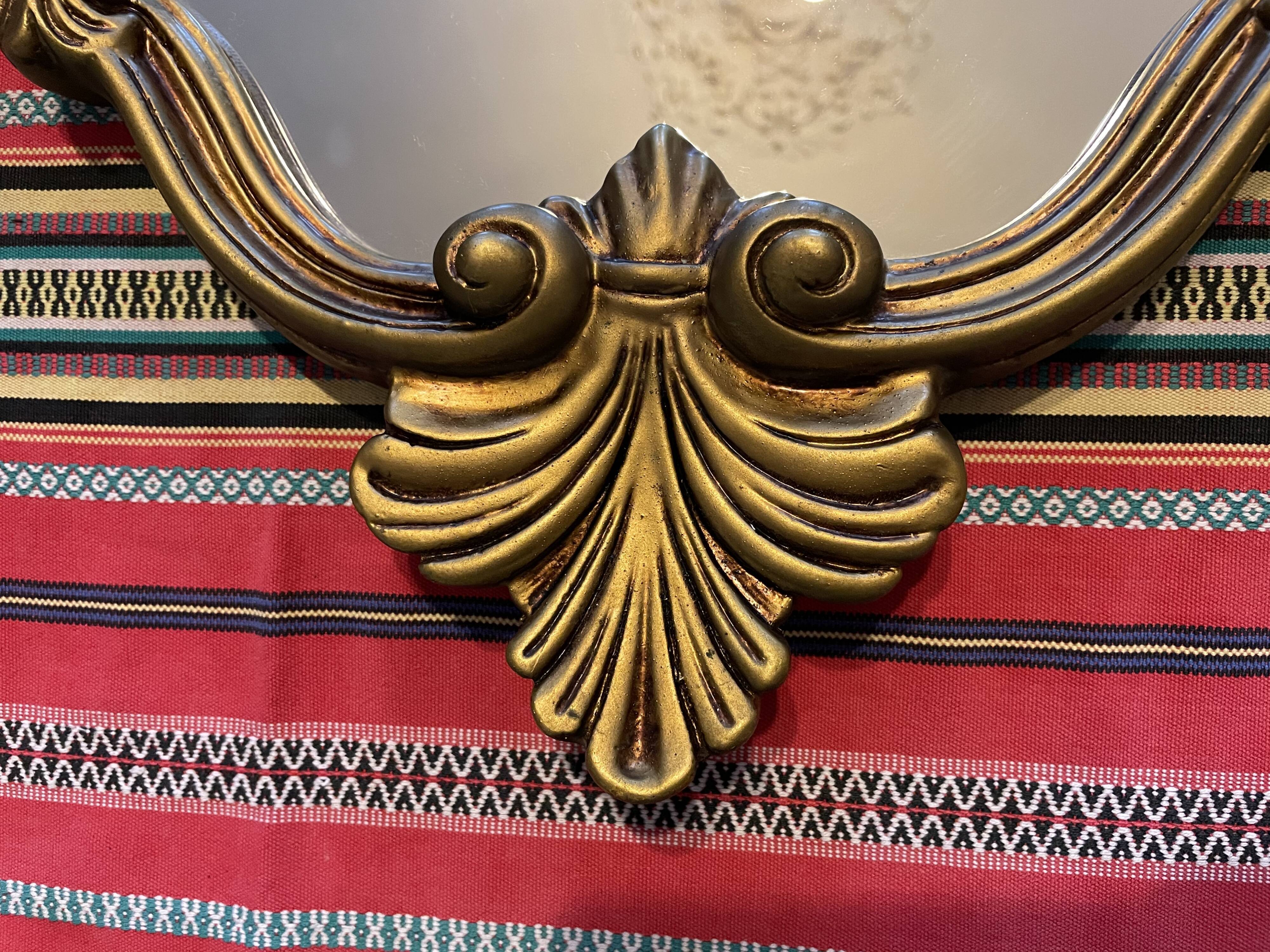 Mirror golden shell Louis XV 1960