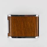 Carl Aubock rolling shutter storage box from the 1930s, cigarette dispenser, walnut, Vienna