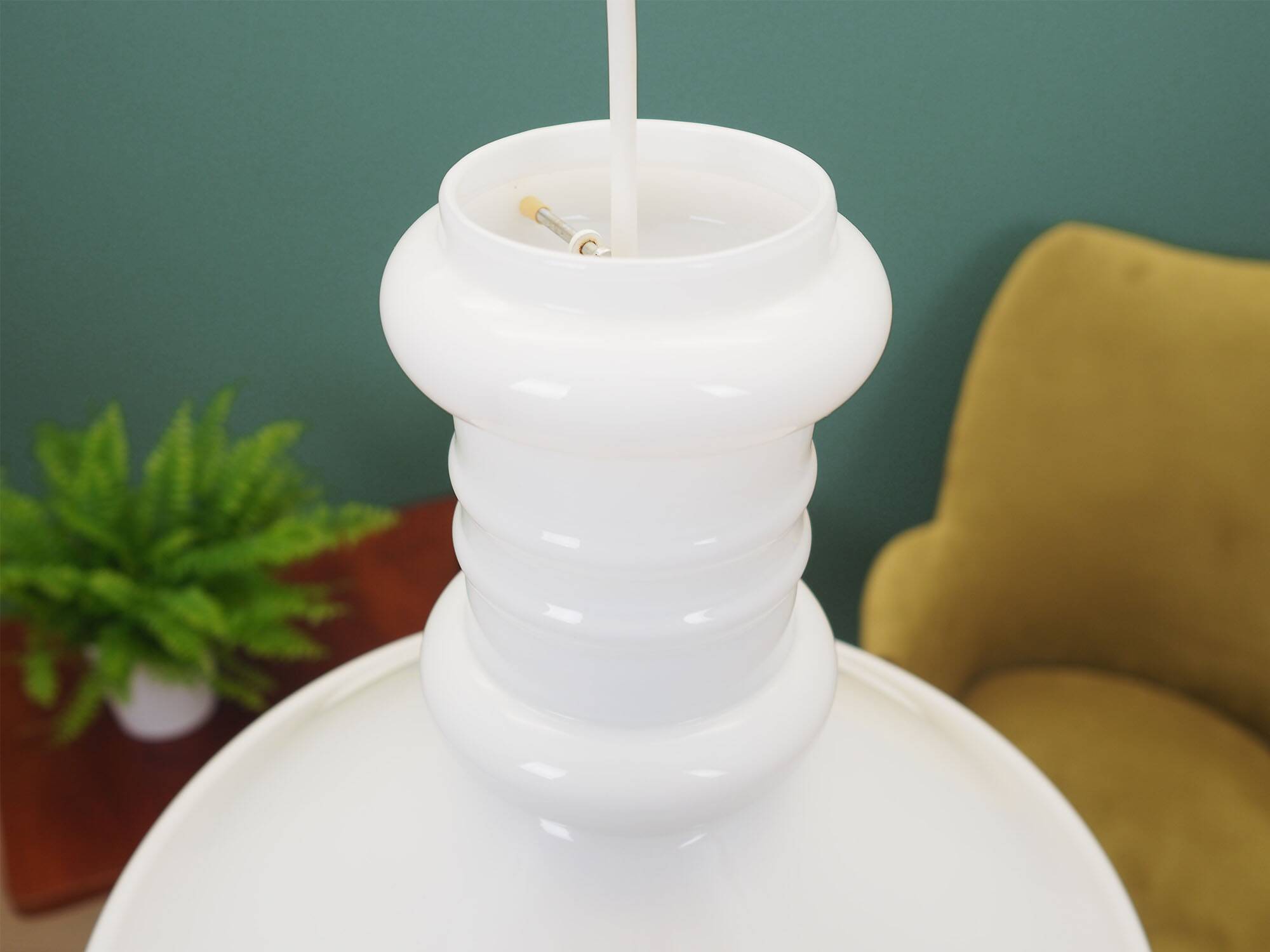 Lampe à suspension, design danois, années 1970, production : Holmegaard