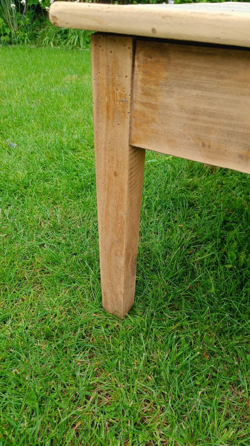 Raw wood coffee table