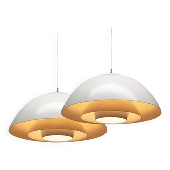 Pair of Large Vintage Pendant Lamps • Safari • Christian Hvidt • Nordisk •