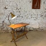 Table basse avec portes revues en  rotin vintage
