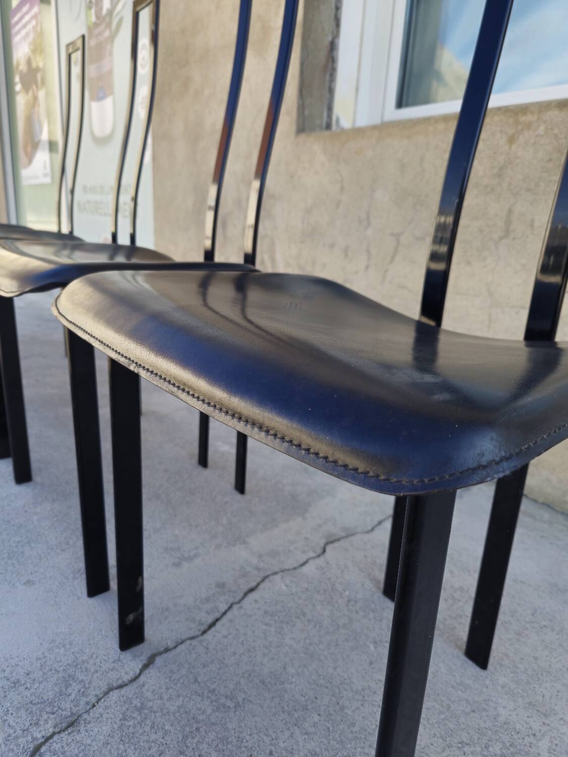 Set of 4 chairs Design Italy signed Cattelan 1980 vintage