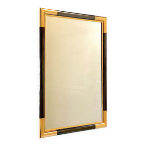 Miroir métal doré et noir jaspé