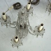 Maria Theresa Crystal Candelabra Table Lamps. Set of two. Italy 1940s