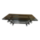 Table basse en verre fumé tubes métal chromé dans le goût Willy Rizzo