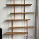 Oak and copper bookcase