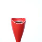 Red scandinavian wooden candlestick