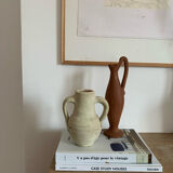 Vintage clay pot in minimalist style