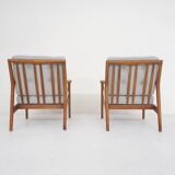Solid oak antique dining chairs, with hand carved back rests. The chairs have no screws only wooden