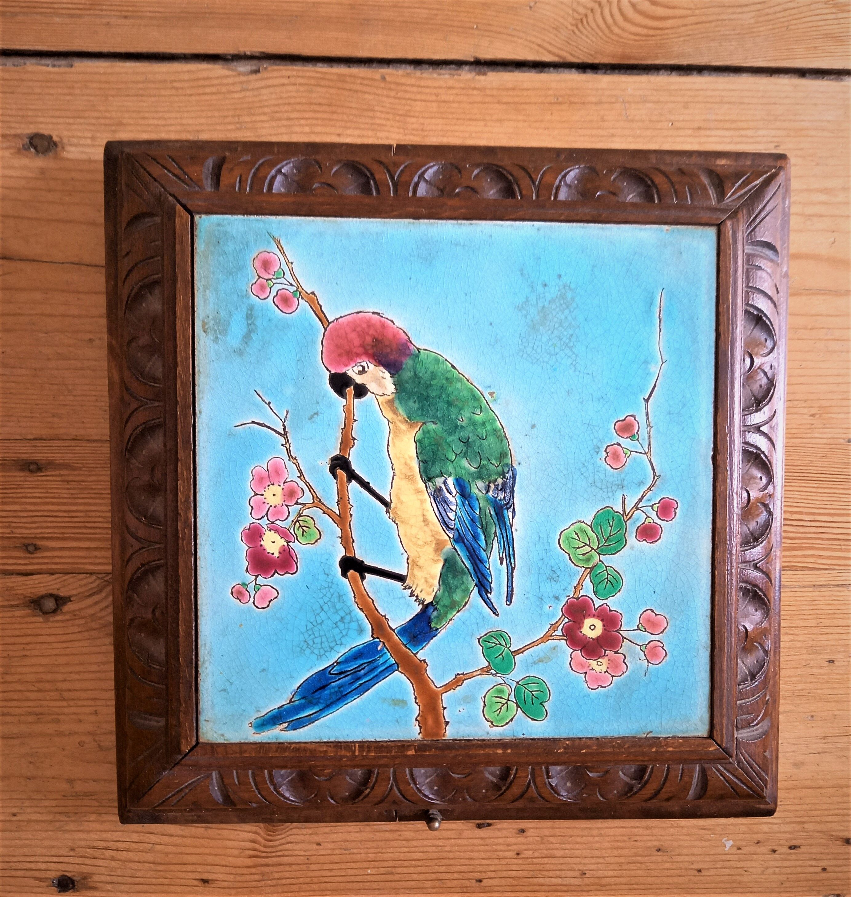 1920s musical underpants with Longwy enamels, parrot decoration