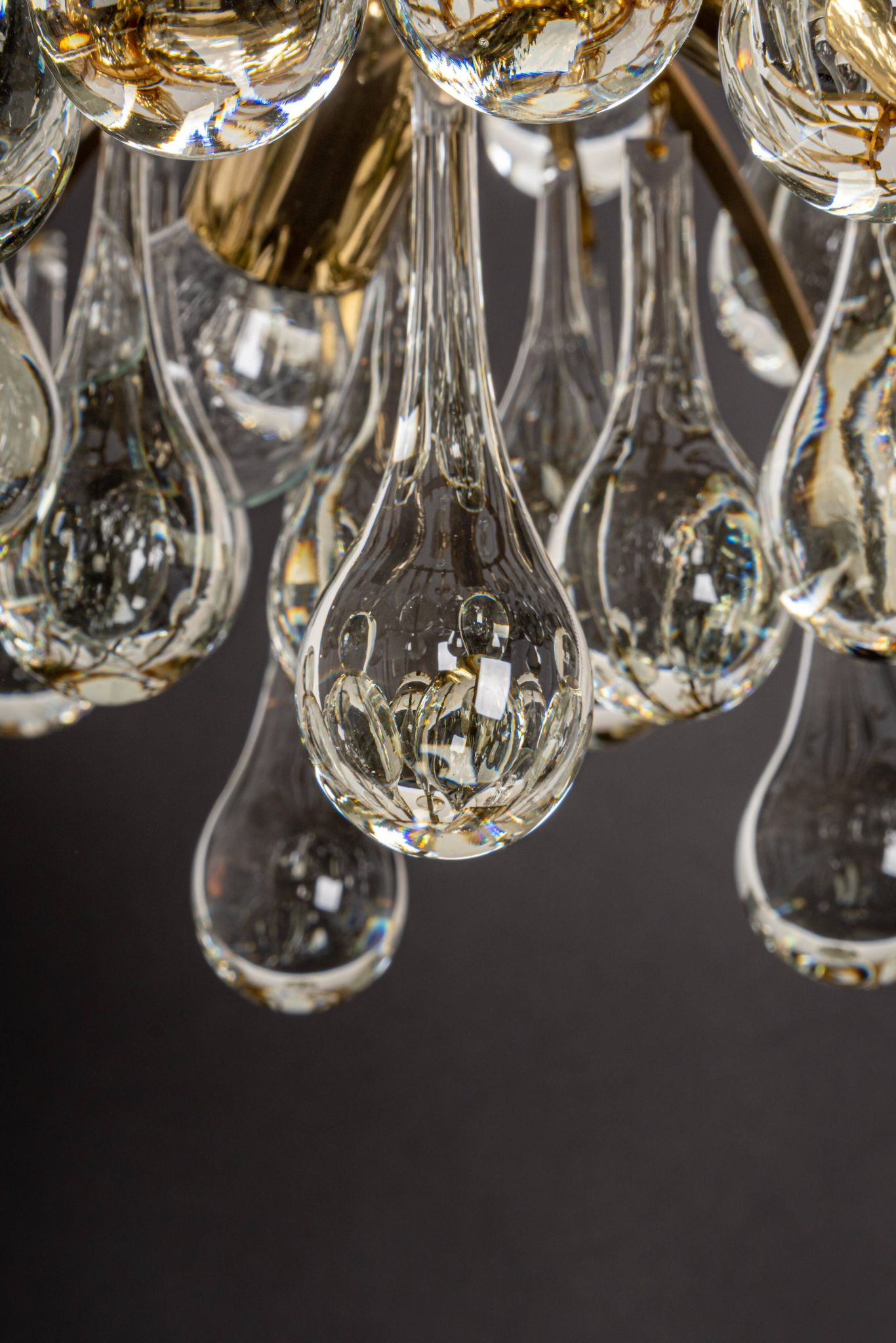 Murano glass drop-shaped chandelier, Christoph Palme, Germany, 1970s