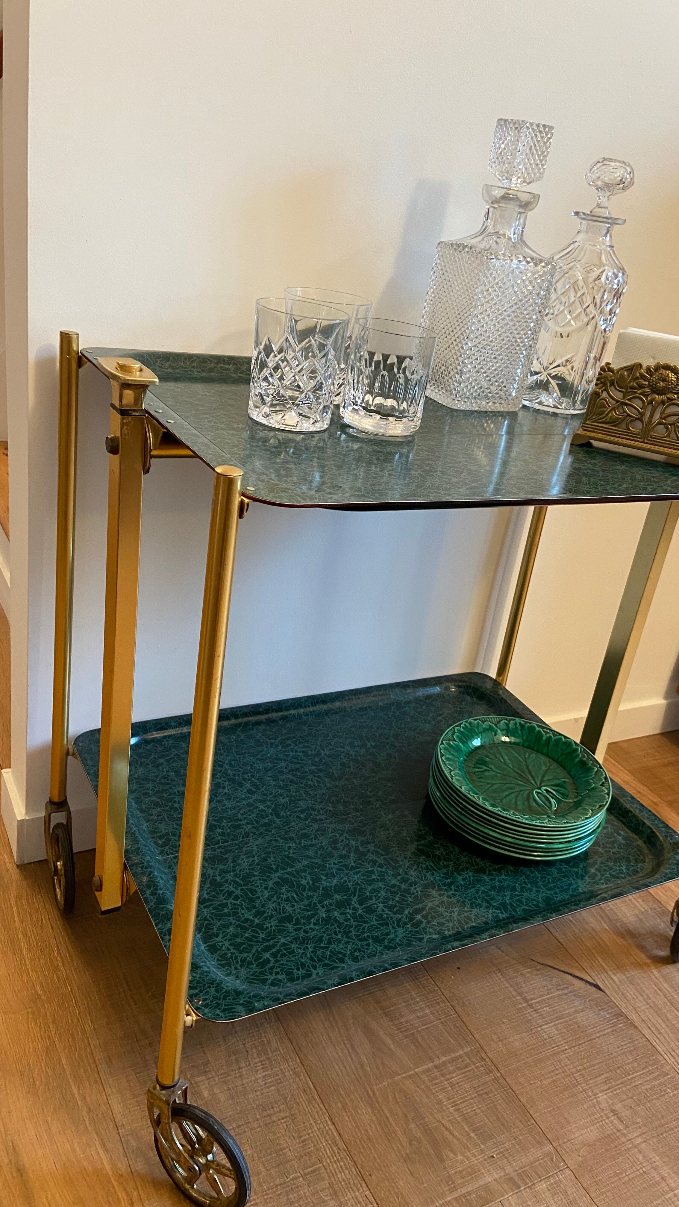 Serving rolling folding table Textable Vintage platforms