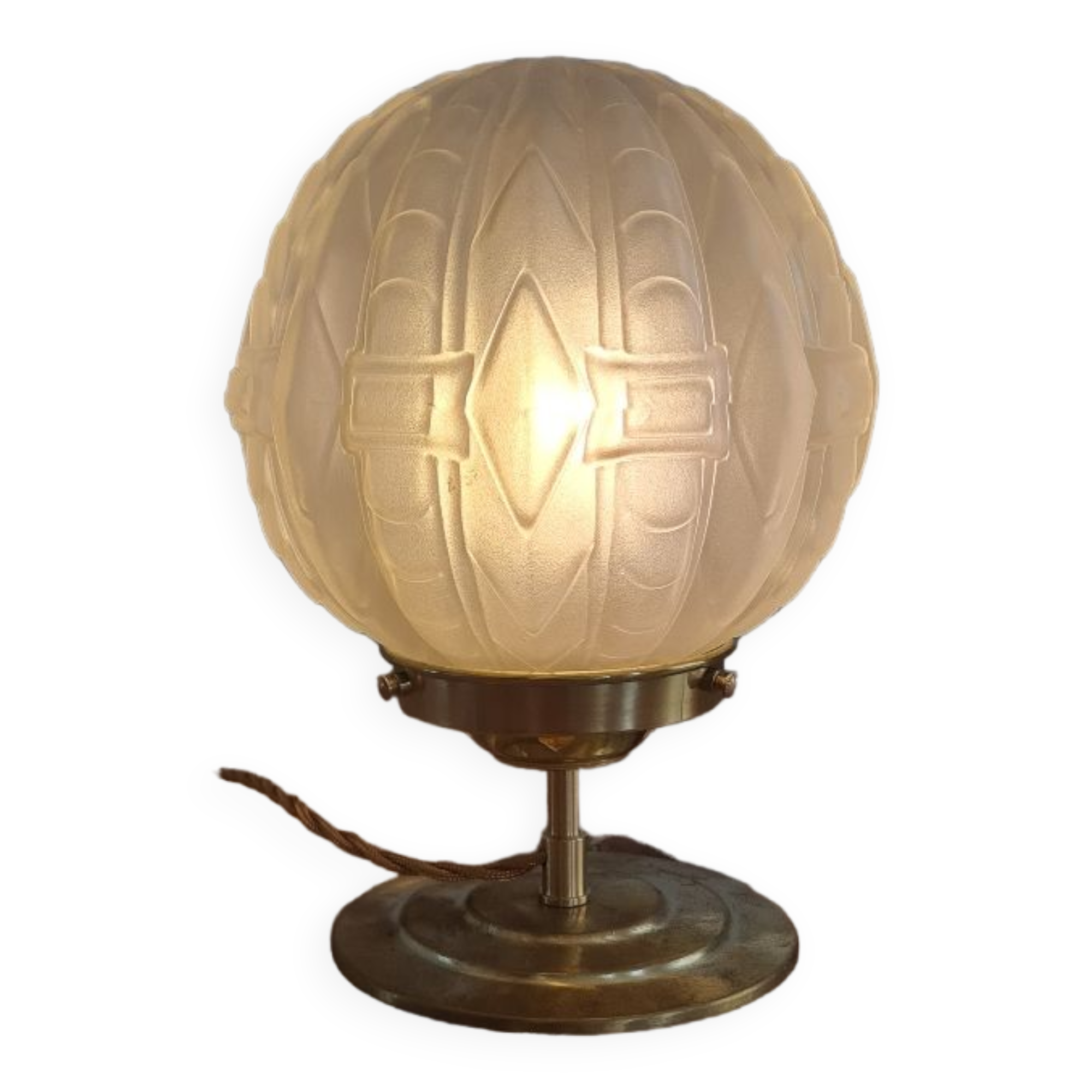 Table lamp in pressed glass