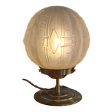 Table lamp in pressed glass