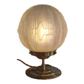 Table lamp in pressed glass