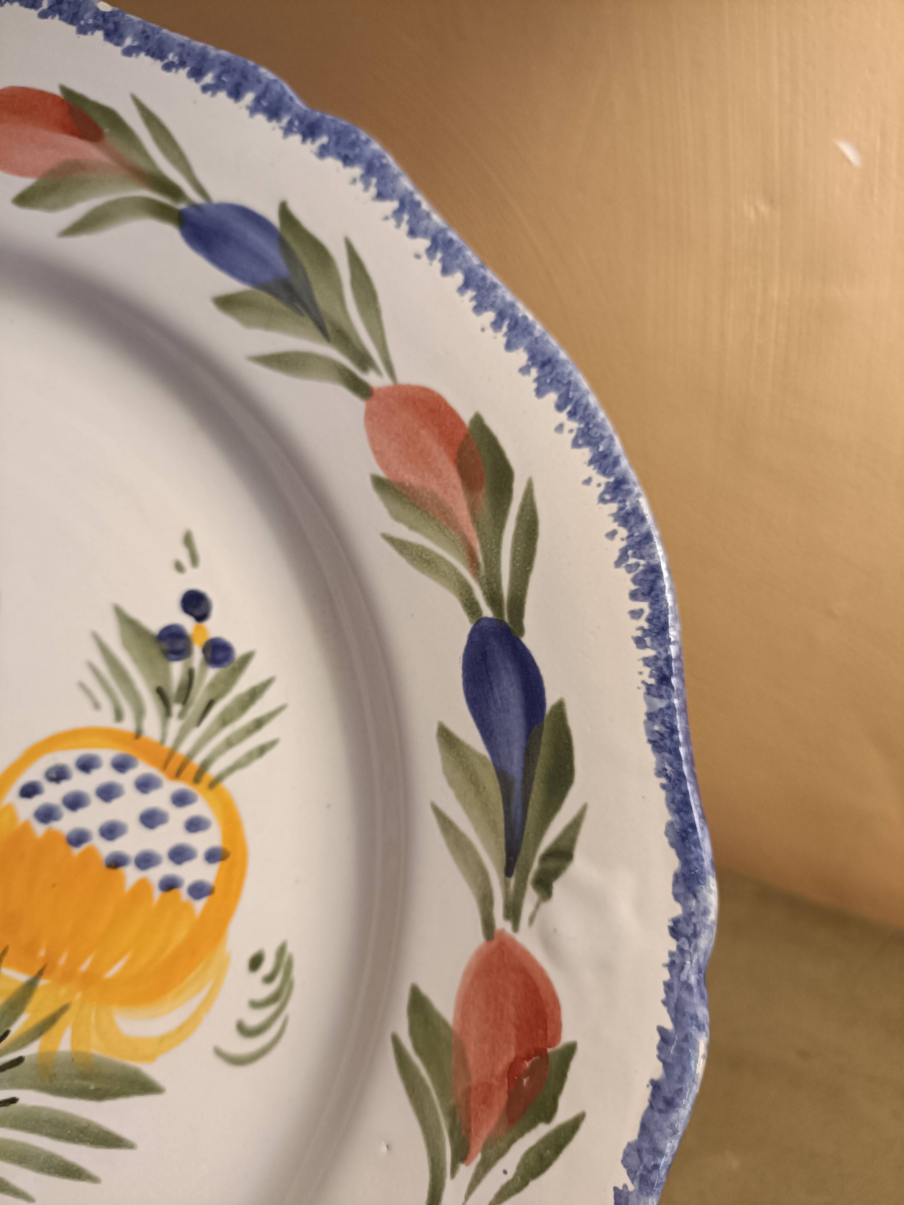 Antique HB Quimper faience plate