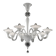 Contemporary Linear Transparent and White With Silver-Leaf Murano Glass Cha