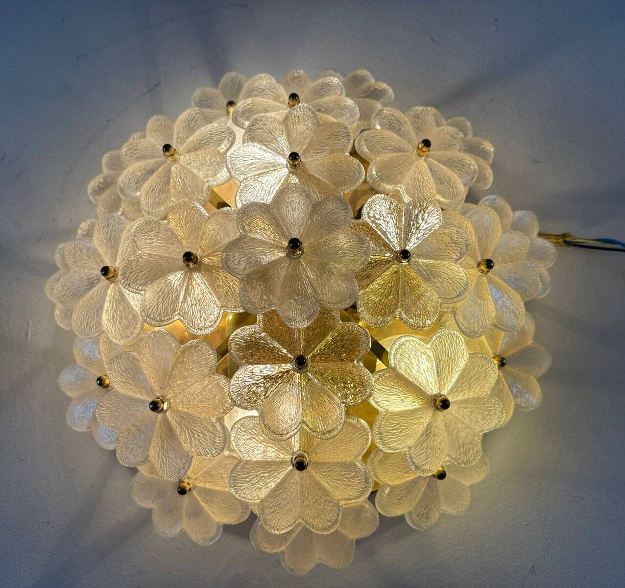 Modern mid-century wall lamp with floral pattern by Ernst Palme, 1960s