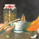Oil painting on canvas old still life