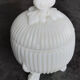 Bonbonnière in white opaline glass round tripodium shape