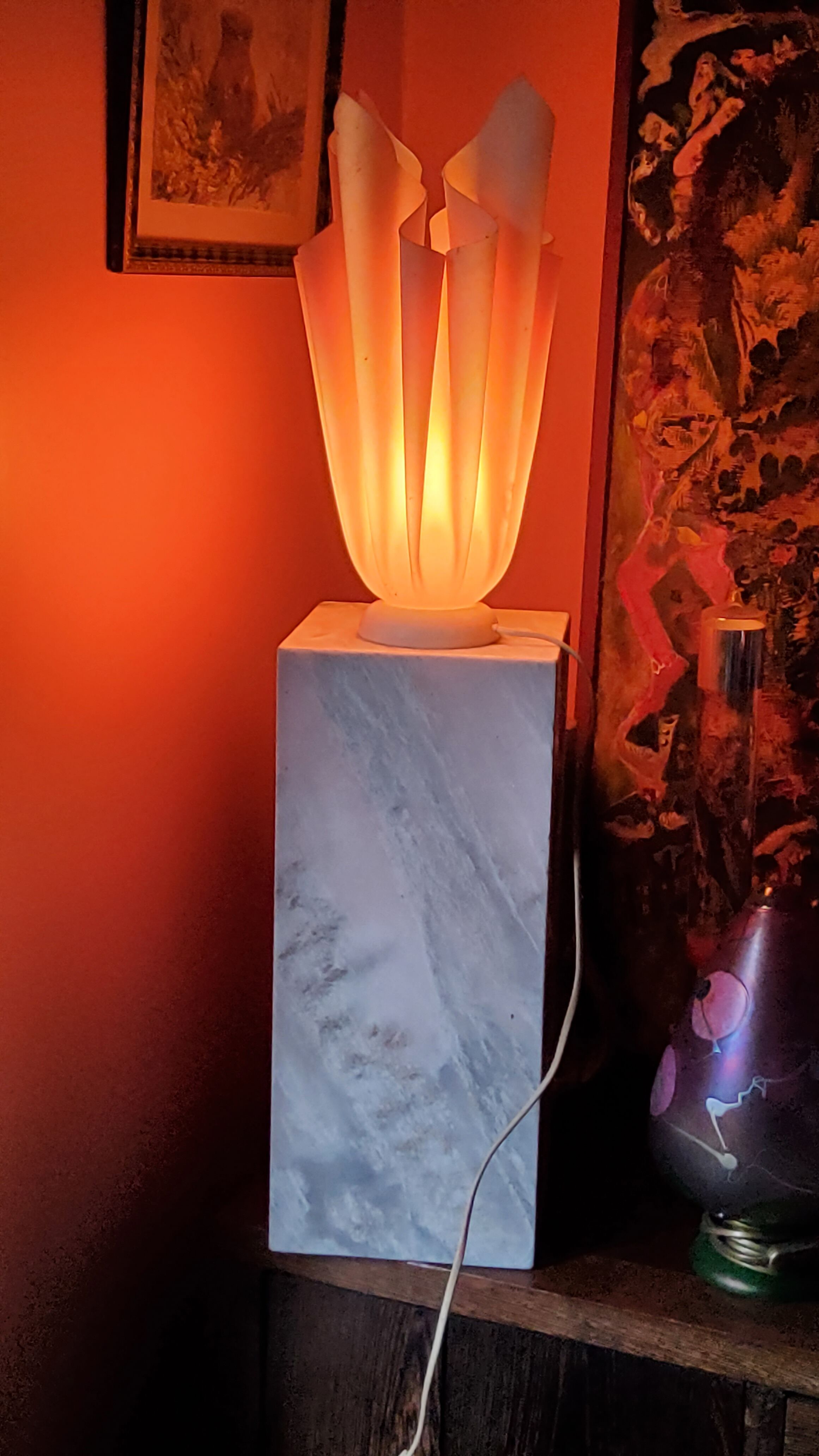 Lamp Georgia Jacob Ophélie and its marble column