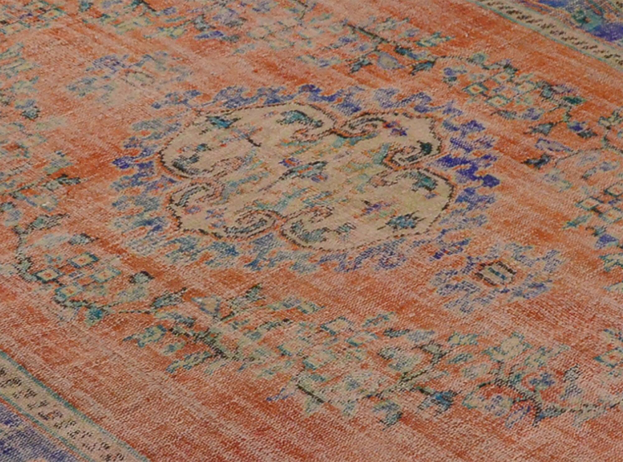 One-of-a-kind turkish handwoven vintage rug - rustic vintage charm 300x 191 cm