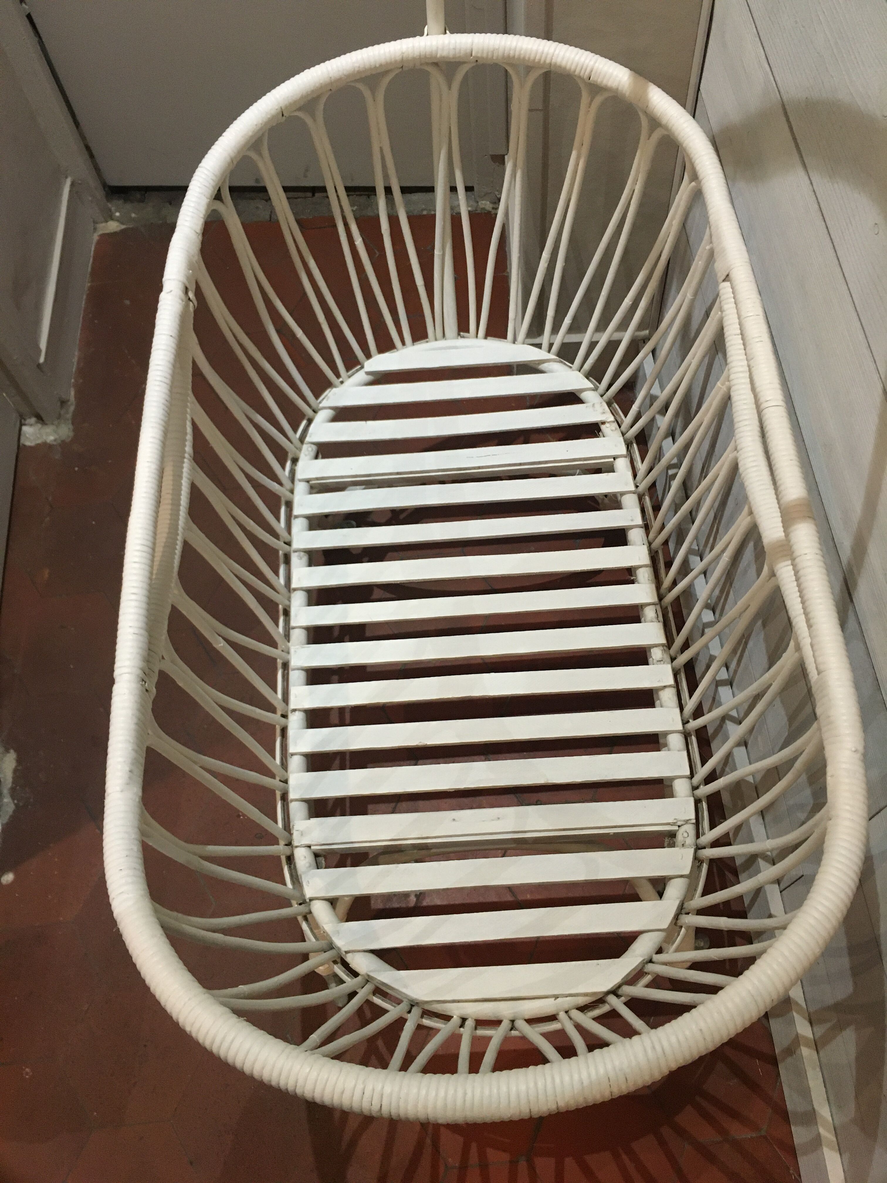 Rattan baby cradle