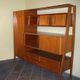 Mid-century living room furniture in ash wood with suspended parts