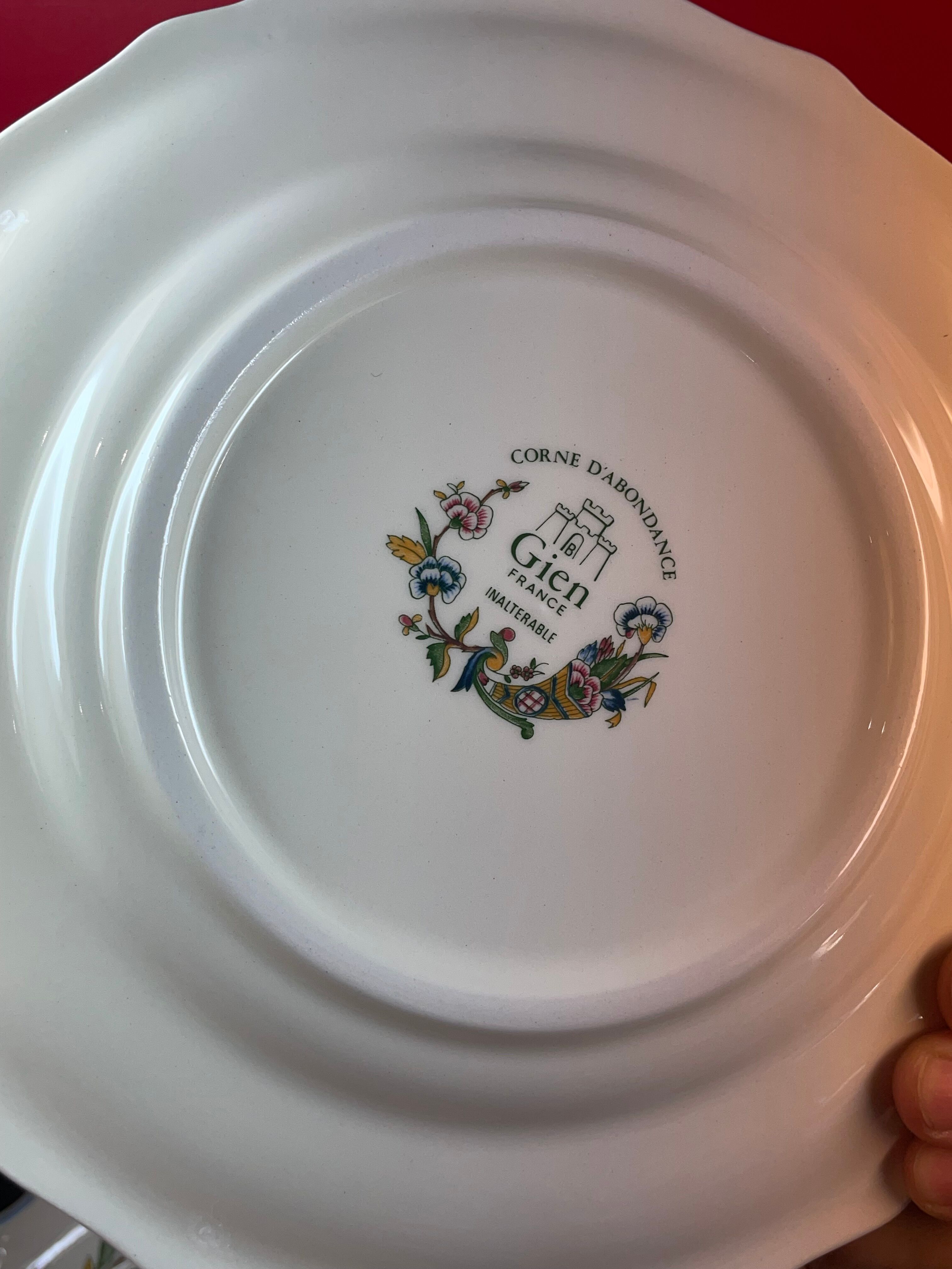 Lot 8 plate Gien cornucopia 23 and 25 cm