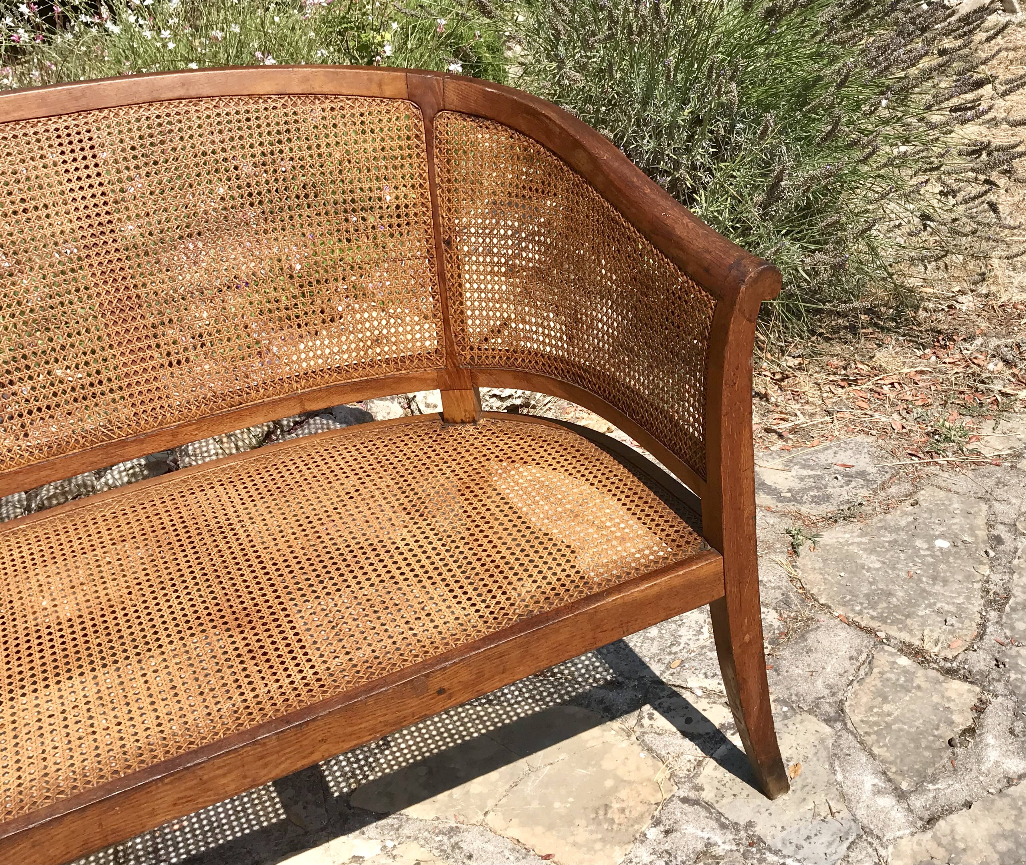 Old cane basket sofa