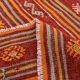 4x7 Red Orange Striped Handmade Wool Kilim Rug