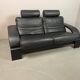 Black Leather Ake Fribytter “Kroken” Two-Seater Sofa for Nelo Möbel. Sweden