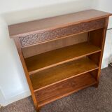 Brutalist style oak bookcase